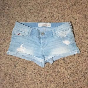 Light wash denim shorts